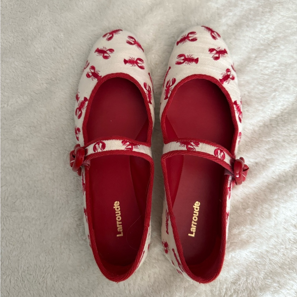 Larroude Verona Ballet Flats in Lobster Print